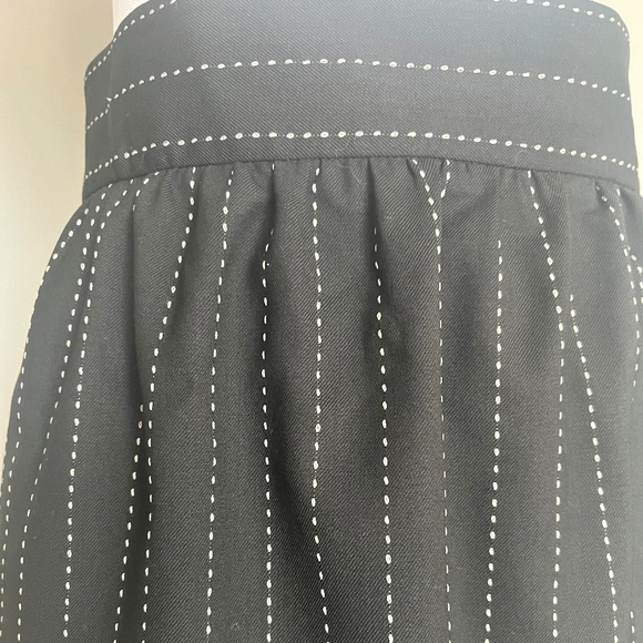 Alice + Olivia Employed Black White Wool Carrier Striped Mini Office Skirt - Picture 9 of 9